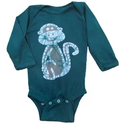 Global Mamas Global Mamas Baby Body - Affe - Bio Baumwolle - Grün - Langarm – Produktbild 1 von 1