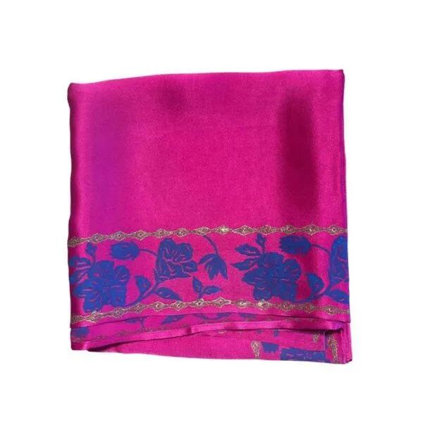HeritageModa HeritageModa Maharani Pink Royal Seide Luxus-Quadratschal, Rosa, – Produktbild 1 von 2