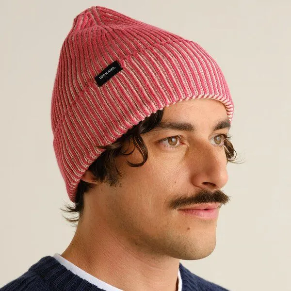 Dedicated Dedicated Strickmütze Hevaman Beanie, Rot weiß, – Produktbild 2 von 4