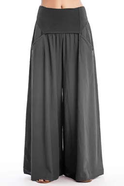 RAVENS VIEW IBIZA RAVENS VIEW IBIZA Damen vegan Hose Weites Bein Anthrazit – Produktbild 1 von 1