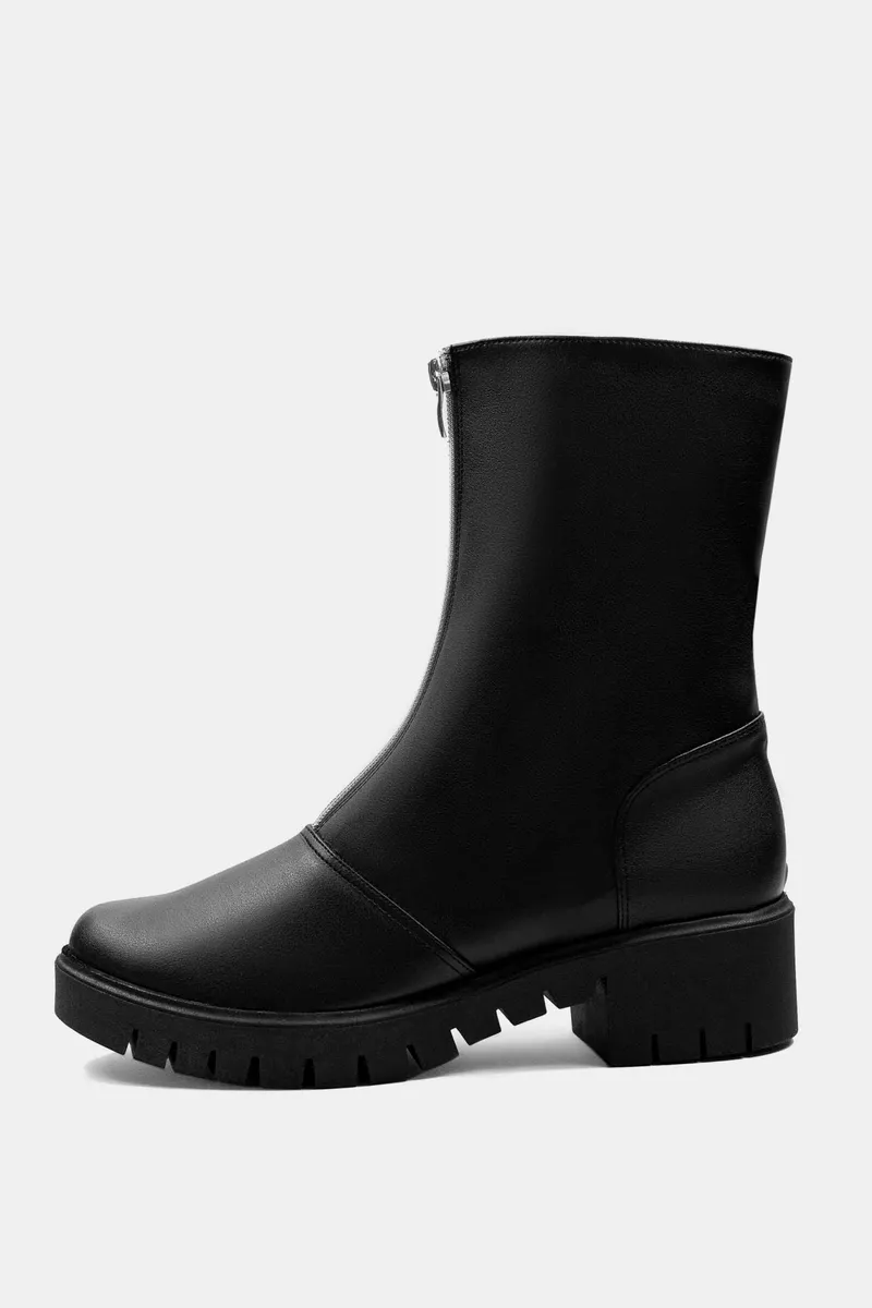 BOHEMA BOHEMA Damen vegan Cyber Boots Kaktusleder Schwarz, Schwarz, – Produktbild 2 von 2