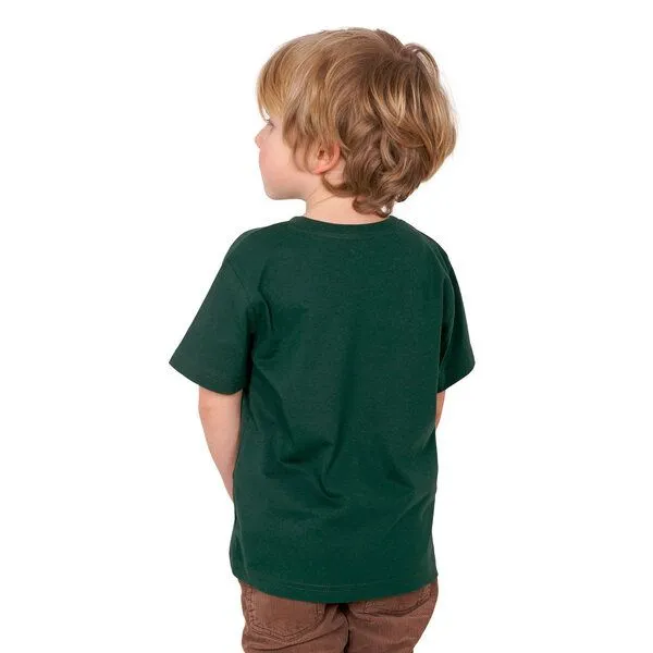 HANDGEDRUCKT HANDGEDRUCKT "Radlader 02" Kinder-T-Shirt, Bottlegreen, – Produktbild 2 von 3