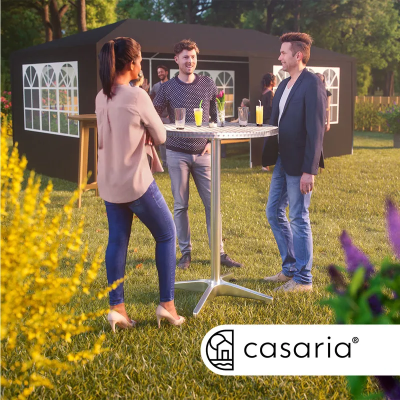 Casaria® Stehtisch Ø60cm Silber Alu klappbar höhenverstellbar, Silber, – Produktbild 2 von 2