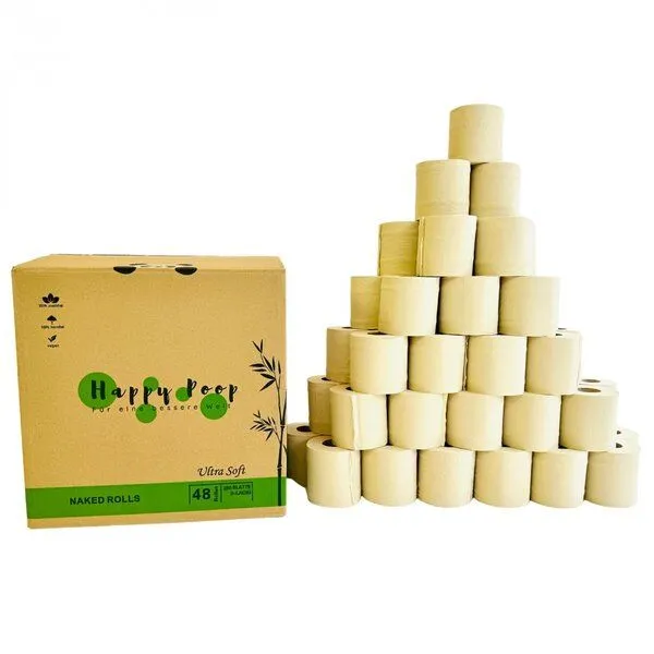 BPlanet BPlanet Bambus-Toilettenpapier "Happy Poop" (48 Rollen, unverpackt) – Produktbild 1 von 4
