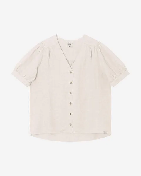 MATONA Matona Kurzärmelige Bluse | Day Blouse | aus Leinen, White, – Produktbild 3 von 3