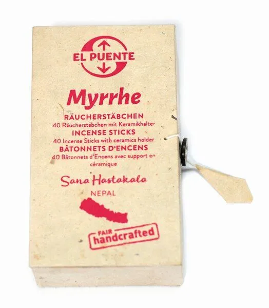 El Puente El Puente Räucherstäbchen "Myrrhe" | Fair Trade & Handmade aus Nepal, Mehrfarbig, – Produktbild 2 von 2