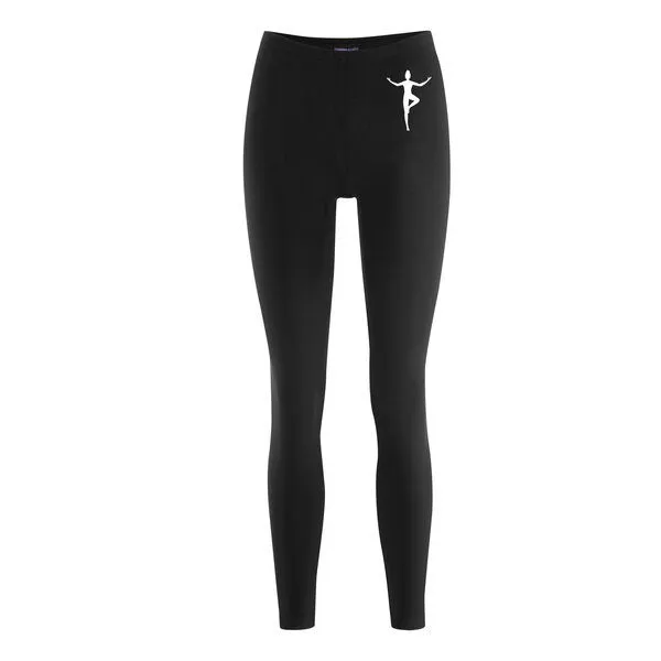 HANDGEDRUCKT HANDGEDRUCKT Leggings aus Biobaumwolle " Yoga", Black, – Produktbild 1 von 2