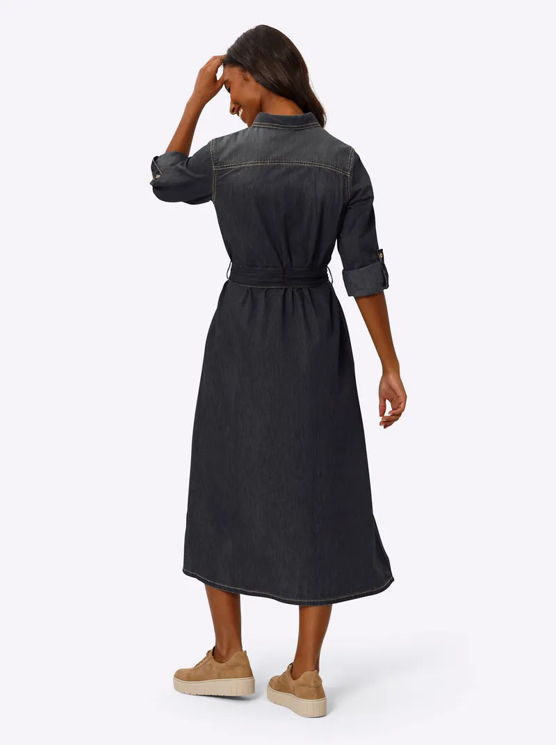 heine Hemdblusenkleid, Black-denim, – Produktbild 1 von 2