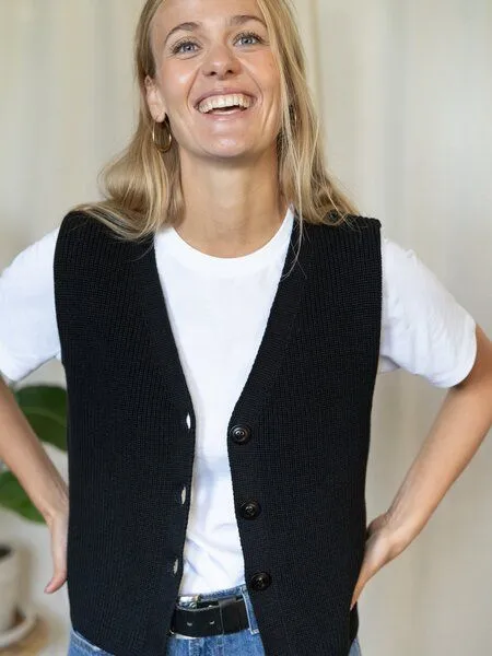 FUXBAU FUXBAU 4Seasons Frauen Strickweste, Schwarz, – Produktbild 4 von 4
