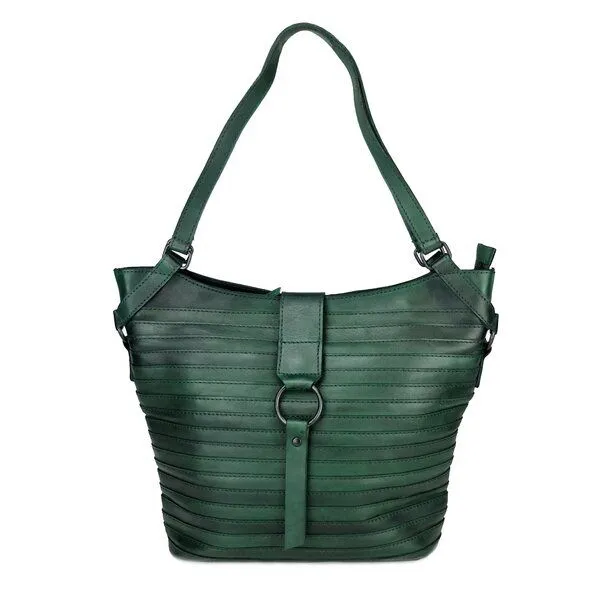 manbefair manbefair Shopper Berlin Leder, Grün, – Produktbild 3 von 4