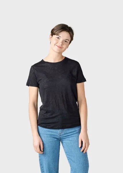 Klitmøller Collective Klitmøller Collective Leinen T-shirt Modell: Rikke, Black (schwarz), – Produktbild 2 von 5