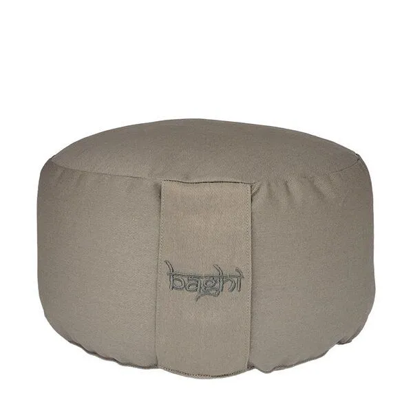 BAGHI BAGHI rundes Meditationskissen basic 15cm hoch - GOTS zertifiziert, Steingrau, – Produktbild 1 von 4