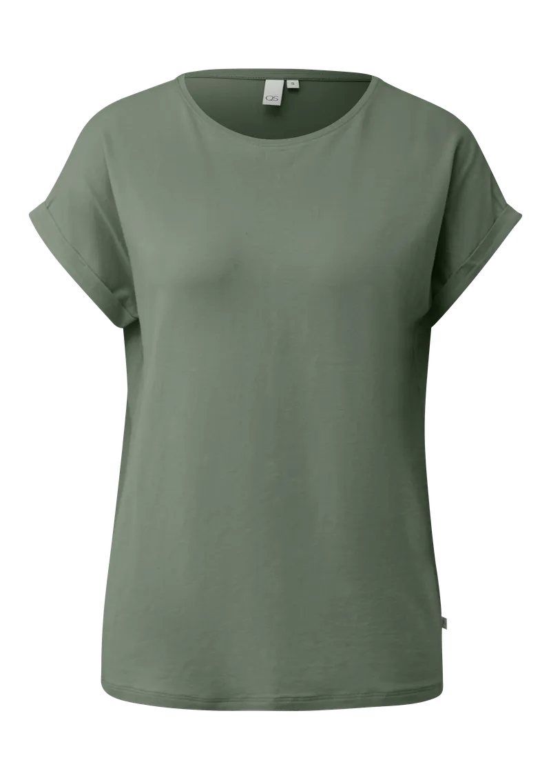 QS QS T-Shirt aus Lyocellmix, Olive, – Produktbild 5 von 7