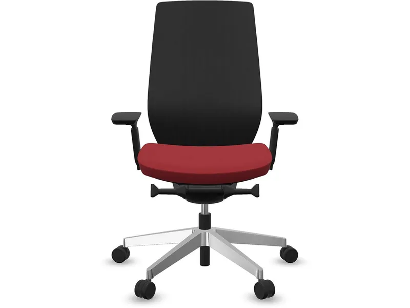 profim profim Bürodrehstuhl "ACCIS PRO" mit Armlehnen, Gestell: silber, Sitz: rot – Produktbild 1 von 1