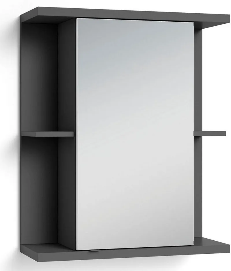 byLIVING Spiegelschrank Nebraska Breite 60 cm, mit großer Spiegeltür und viel Stauraum, Grau, – Produktbild 2 von 5