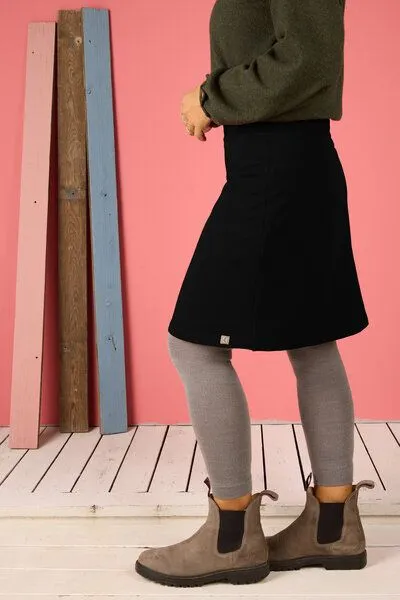 La Gitana La Gitana Damen Rock Sweatstoff A-Linie „Aurian“ nachhaltig & fair, Schwarz, – Produktbild 2 von 3