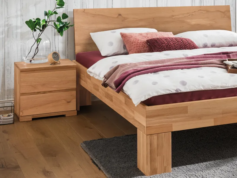 allnatura Nachttisch "Moderna" | H45xB50xT35 cm | Wildeiche, Braun, – Produktbild 2 von 2