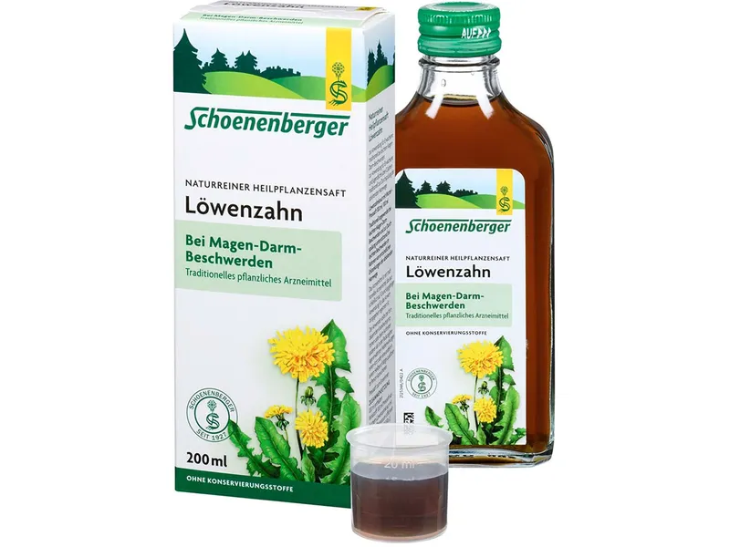 Schoenenberger Schoenenberger Heilpflanzensaft "Löwenzahn" bei Magen-Darm-Beschwerden, 200 ml – Produktbild 1 von 1