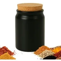 mikken mikken Gewürzdose Keramik 200 ml schwarz Gewürzglas aus Steingut mit Korkenverschluss – Produktbild 1 von 1
