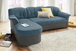 DOMO collection Ecksofa ELVA 233x142 cm, elegante Rückensteppung, bequem, L-Form, whlw. mit Bettfunktion und Federkern – Produktbild 1 von 1