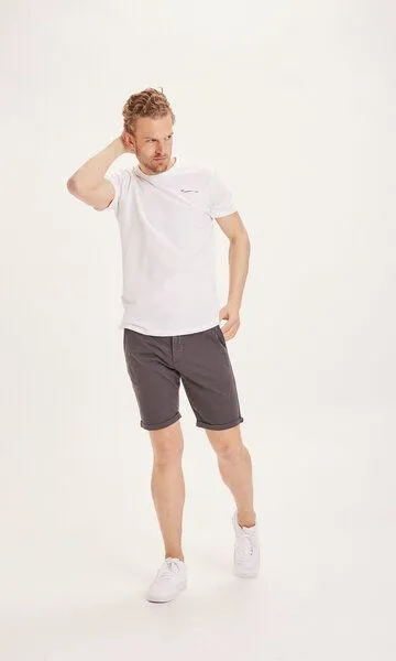 KnowledgeCotton Apparel KnowledgeCotton Apparel Shorts - CHUCK regular chino poplin shorts, Grau (phantom), – Produktbild 4 von 4