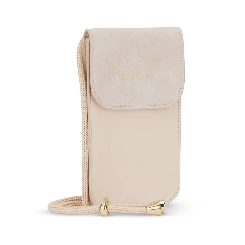 Expatrié Handytasche AMELIE Handytasche zum Umhängen Damen, Verstellbare Länge, Veganes Kunstleder, Beige, – Produktbild 5 von 8