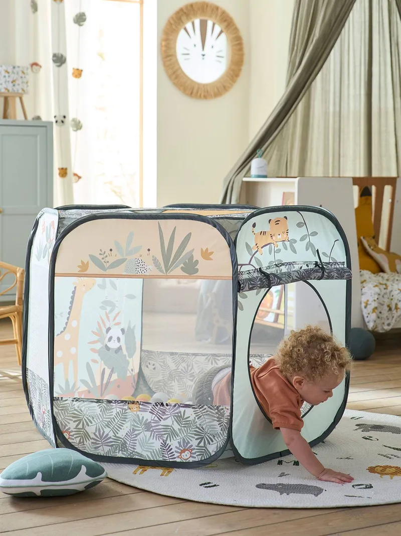 Vertbaudet Baby Bällebad BASIC, Graugrün/tansania, – Produktbild 4 von 4