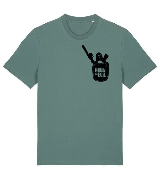 päfjes päfjes Pinguin Paul vs. Evil - Fair Wear Männer Bio T-Shirt, Grün (green bay), – Produktbild 2 von 4
