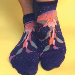 Fräulein Prusselise Fräulein Prusselise Medusa Sneaker Socke, blau, Qualle, Sea, bunt gemustert – Produktbild 1 von 1