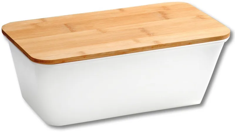 Kesper Kesper Brotkasten Brotbox, Bambus, Melamin, (1-tlg), mit Deckel als Schneidbrett, Weiß, – Produktbild 2 von 3