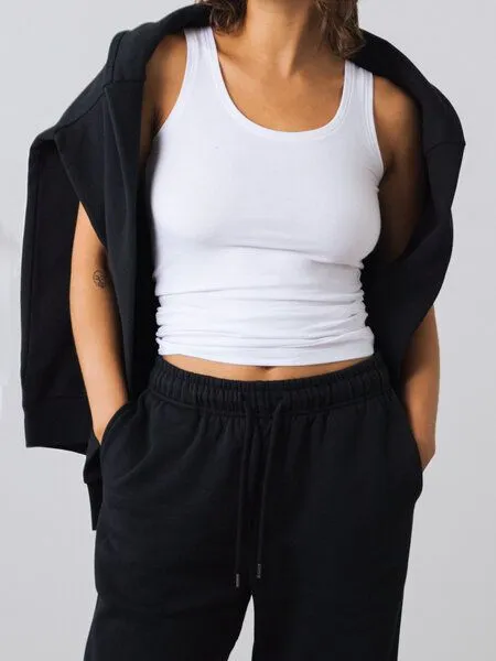 Honest Basics Honest Basics Damen Weite Jogger, Schwarz, – Produktbild 3 von 4