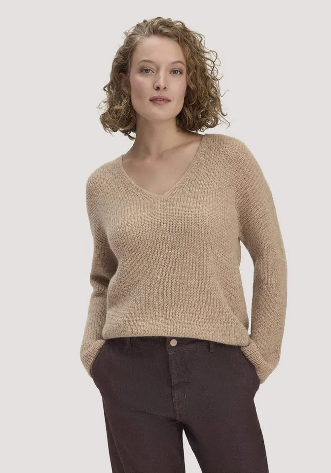 hessnatur hessnatur Strickpullover aus reinem Alpaka (1-tlg), Braun, – Produktbild 1 von 5