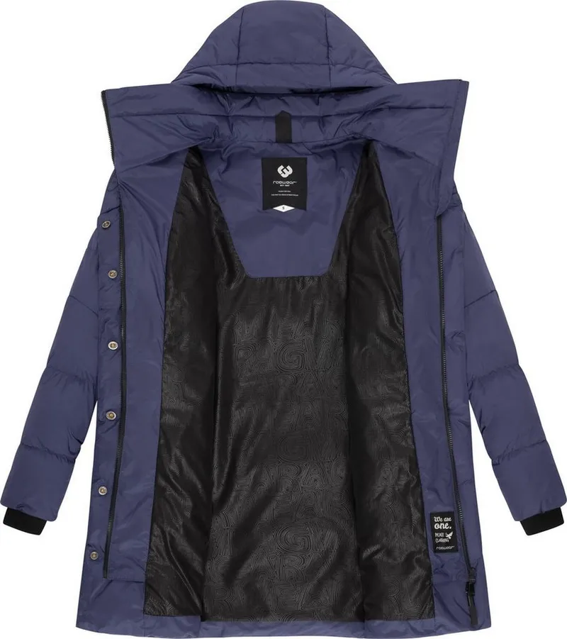 ragwear ragwear Kurzmantel Niara stylischer, gesteppter Wintermantel mit gefütterter Kapuze, Blau, – Produktbild 1 von 4