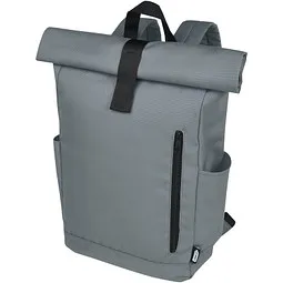 Unbranded rPET Roll-Top Rucksack Byron,, hellgrau – Produktbild 1 von 1