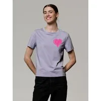 watapparel watapparel T-Shirt Frauen Pink Heart, Lavender, – Produktbild 1 von 1