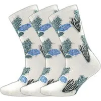 BLS Organic BLS Organic 3er Pack GOTS zertifiziert Damensocken mit Korallenmuster, Weiss, – Produktbild 1 von 1