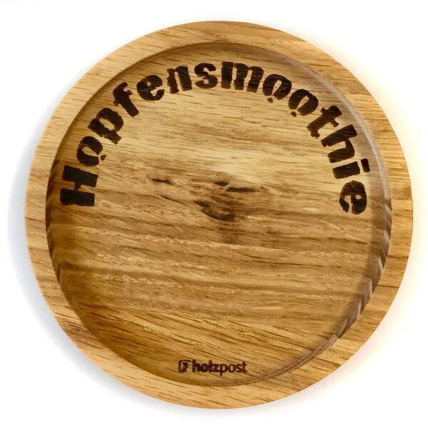 holzpost holzpost Eichenholz-Untersetzer mit Gravur – Glasuntersetzer aus Deutschland – Produktbild 1 von 8