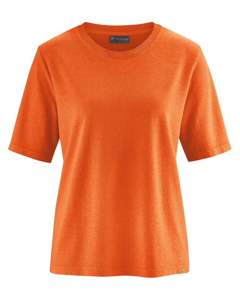 HempAge Hempage Damen vegan T-Shirt Kombination Nektarinenorange, Orange, – Produktbild 1 von 2