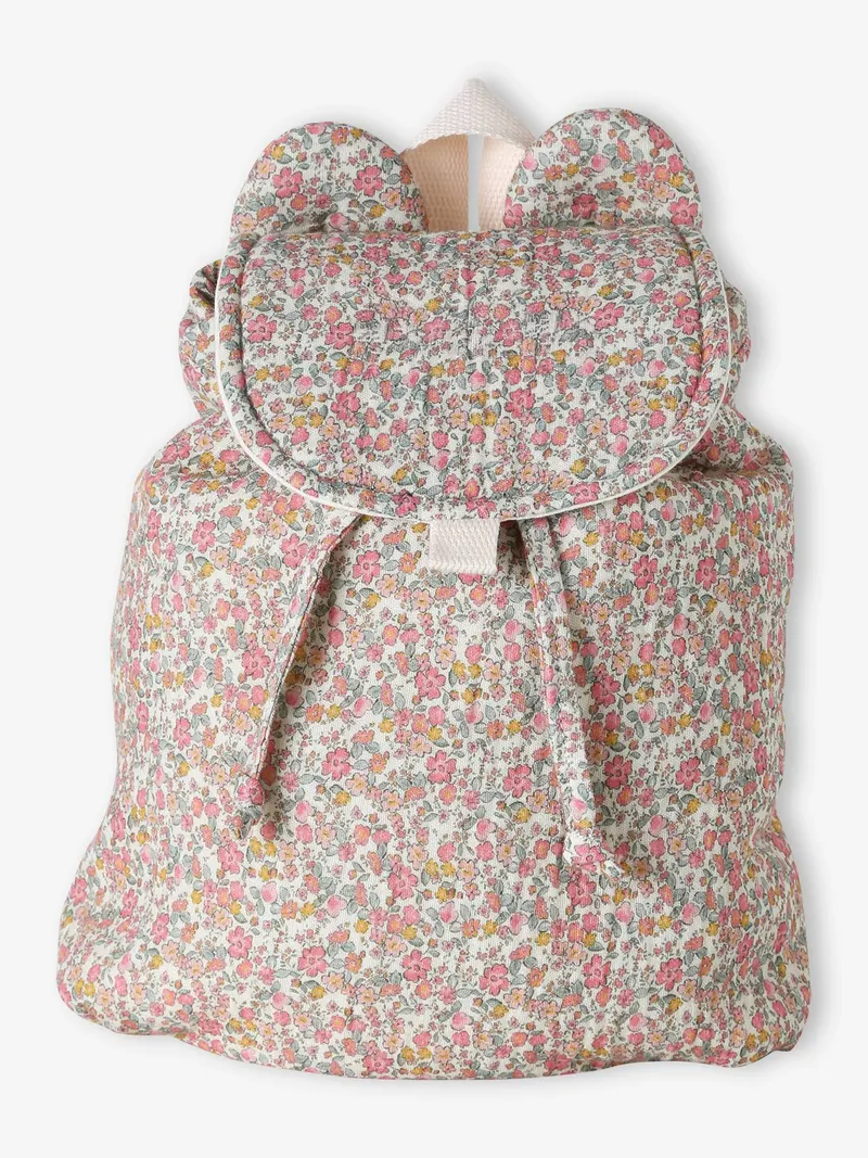 Vertbaudet Kinder Kita-Rucksack aus Musselin mit Ohren, Mehrfarbig, – Produktbild 1 von 4