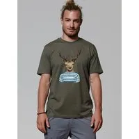 watapparel watapparel T-Shirt Unisex Hirsch, Khaki, – Produktbild 1 von 1