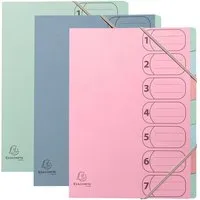 Exacompta 8 Exacompta Ordnungsmappen "Autentik", 400 g/m², DIN A4, Gummizug, 7 Fächer, sortiert – Produktbild 1 von 1