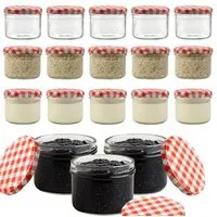 mikken mikken Marmeladengläser 210ml mit Deckel Einmachgläser Einkochgläser Pestogläser Dessertgläser – Produktbild 1 von 1