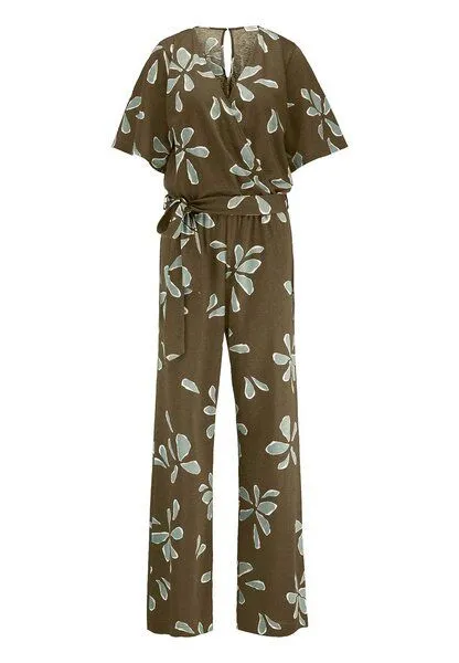hessnatur hessnatur Print Jersey Overall Regular aus reiner Bio-Baumwolle, Goldoliv, – Produktbild 3 von 4