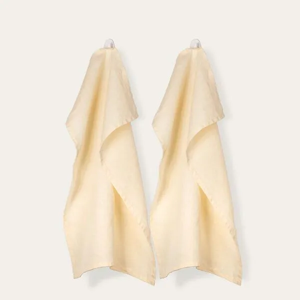 KUSHEL KUSHEL Leinen Tea Towel Duo, Cream linen beige, – Produktbild 1 von 4