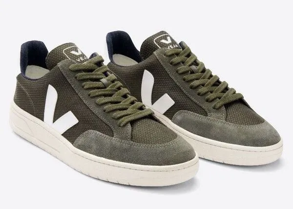 Veja Veja Sneaker Herren - V-12 B-Mesh, Olive white (grün), – Produktbild 3 von 3