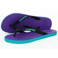 Waves WAVES Flip Flops - Zehentrenner 100 % Naturkautschuk, Lila/türkis, – Produktbild 1 von 1