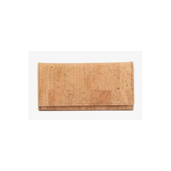 Kork-Deko Kork-Deko Beiges oder silbernes Portemonnaie aus Korkstoff | vegan & nachhaltig, Beige, – Produktbild 1 von 2