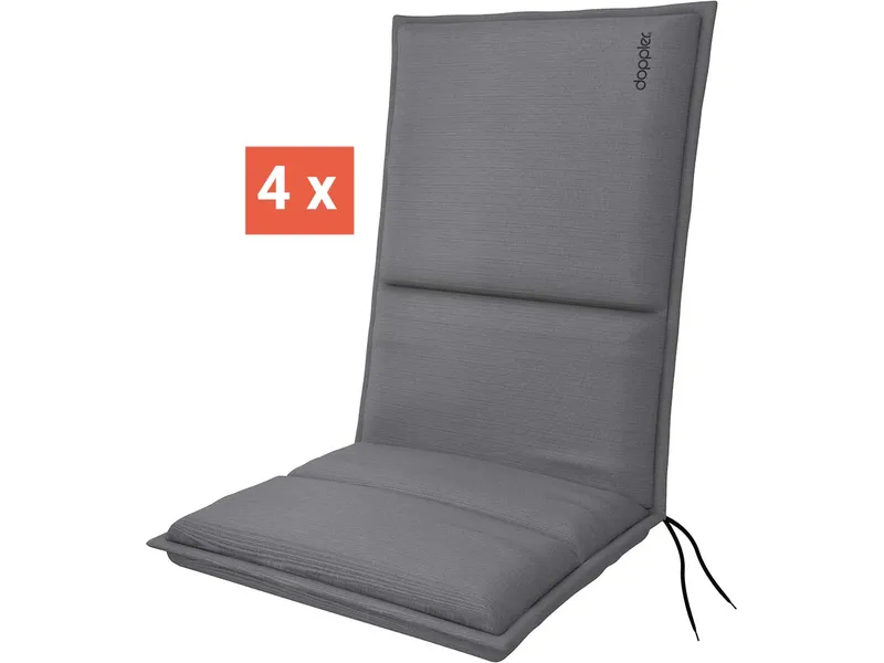 Doppler doppler Auflage "CITY" Midi, 4er-Pack, 110x48x6 cm, Polyester, dunkelgrau – Produktbild 1 von 1
