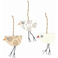 El Puente El Puente Deko-Anhänger "Vögelchen", 3er-Set | Fair Trade & Handmade aus Bangladesch – Produktbild 1 von 1