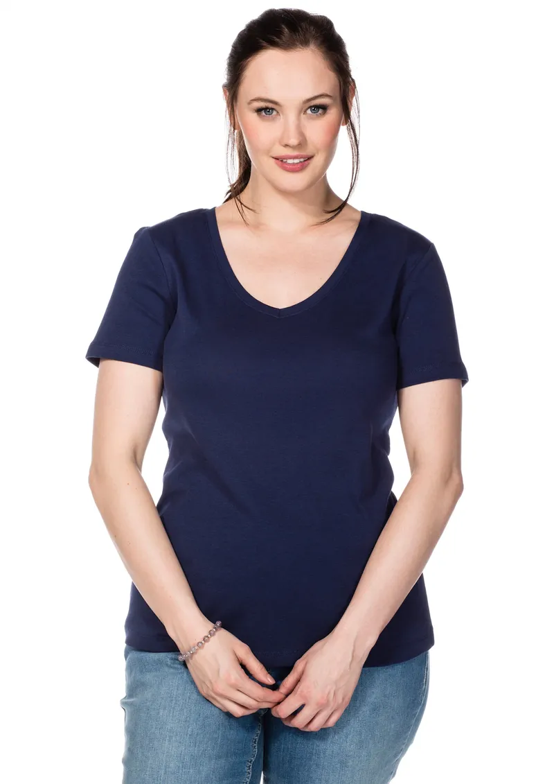 sheego T-Shirt marine, Marine, – Produktbild 2 von 3